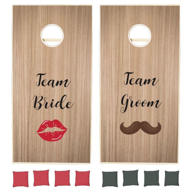 Team Bride & Groom Engagement Wedding Cornhole Set (Set)