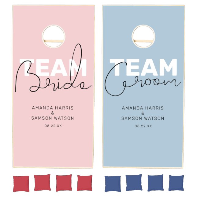 Team Bride & Groom Personalized Cornhole Set (Set)
