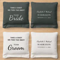 Team Bride Groom Wedding Cornhole Bags