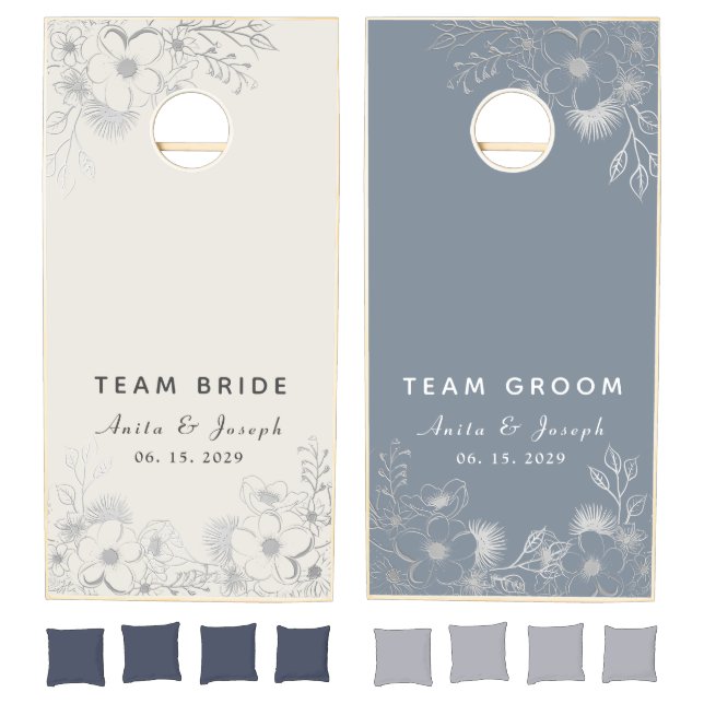 Team Bride & Groom Wedding Cornhole Set (Set)