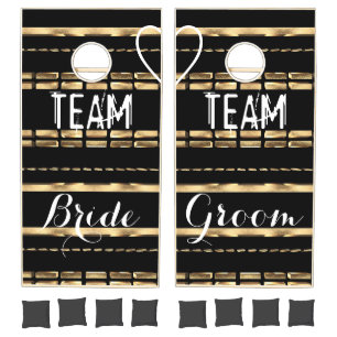 Team Bride Groom Wooden Lawn Game Bridal