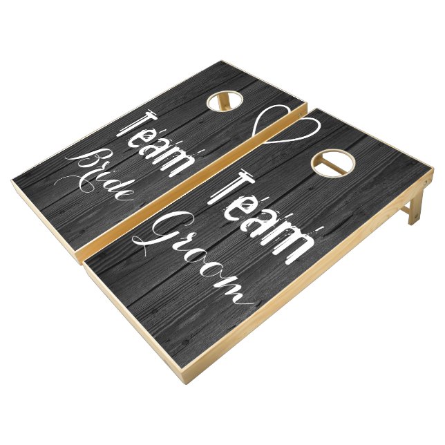 Team Bride Groom Wooden Lawn Game Bridal Rustic (Angled)
