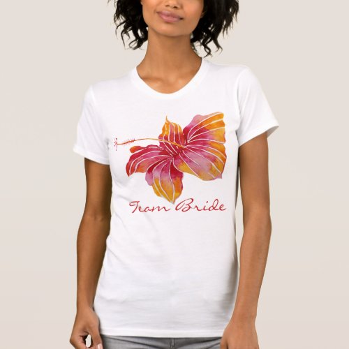 Team Bride  Hawaiian Hibiscus Flower T_Shirt