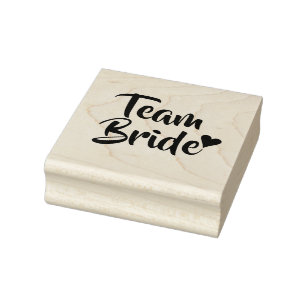 Team Bride Heart Rubber Stamp