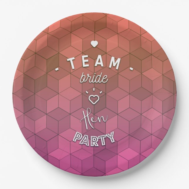 Team bride - hen party paper plates (Front)