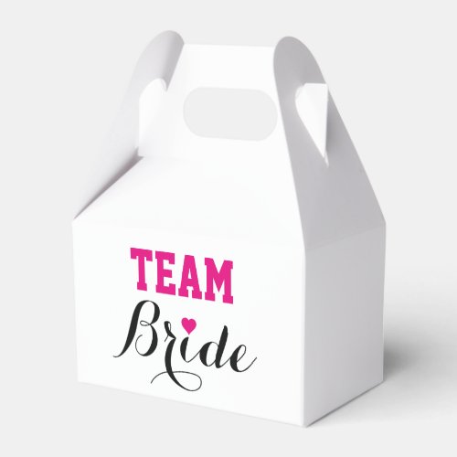 Team Bride Hot Pink Heart Favor Gift Box