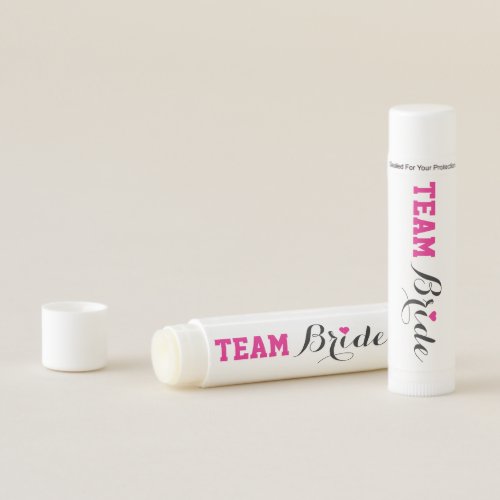 Team Bride Hot Pink Heart Lip Balm _ Choose Flavor