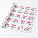 Team Bride Hot Pink Heart Wrapping Paper<br><div class="desc">Team Bride Hot Pink Heart Wrapping Paper</div>