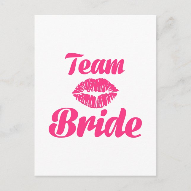 Team Bride kiss Postcard (Front)