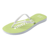 Team Bride Lime and White Personalized Flip Flops (Angled)
