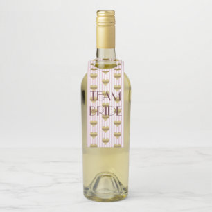 Team Bride Love Pink Bridal Party Bottle Hanger Tag