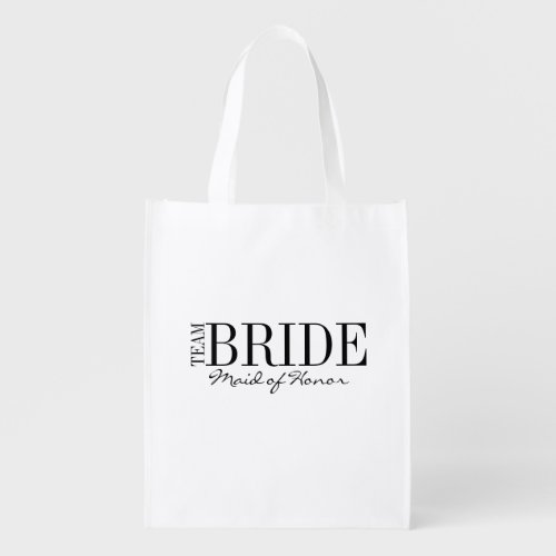 Team Bride Maid of Honor Bridal Party Reusable Bag