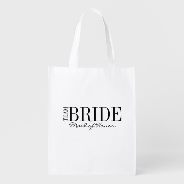 Team Bride Maid of Honor Bridal Party Reusable Bag (Front)