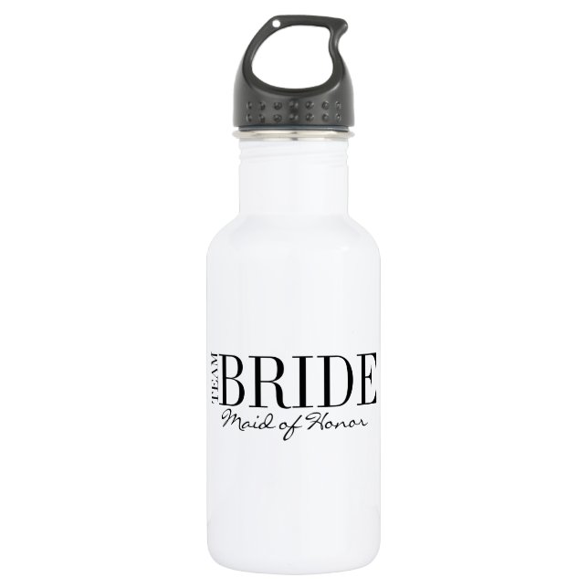 Team Bride Maid of Honor Bridal Party Water Bottle (Front)