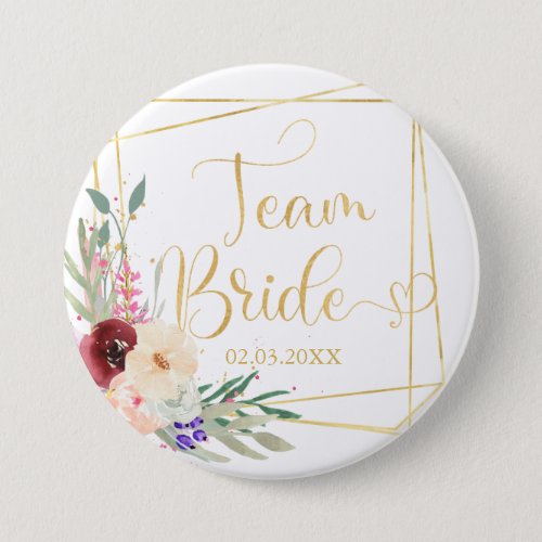 Team Bride Modern Geometrik  Button