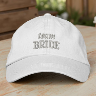 Team Bride Modern Simple Typography Wedding Embroidered Baseball Cap