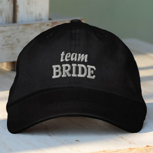 Team Bride Modern Simple Typography Wedding Embroidered Baseball Cap