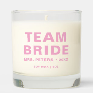 Team Bride Modern Wedding Gift Scented Candle
