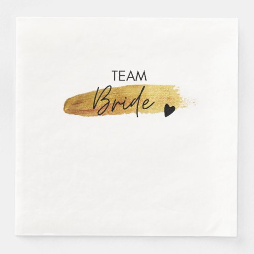 Team Bride Napkin - Gold Bachelorette Party Napkin