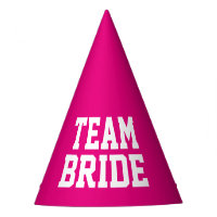 TEAM BRIDE neon pink wedding party hats for adults