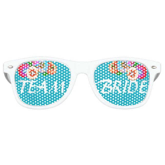 Team Bride Party Shades! Bridesmaid & Bachelorette Retro Sunglasses (Front)