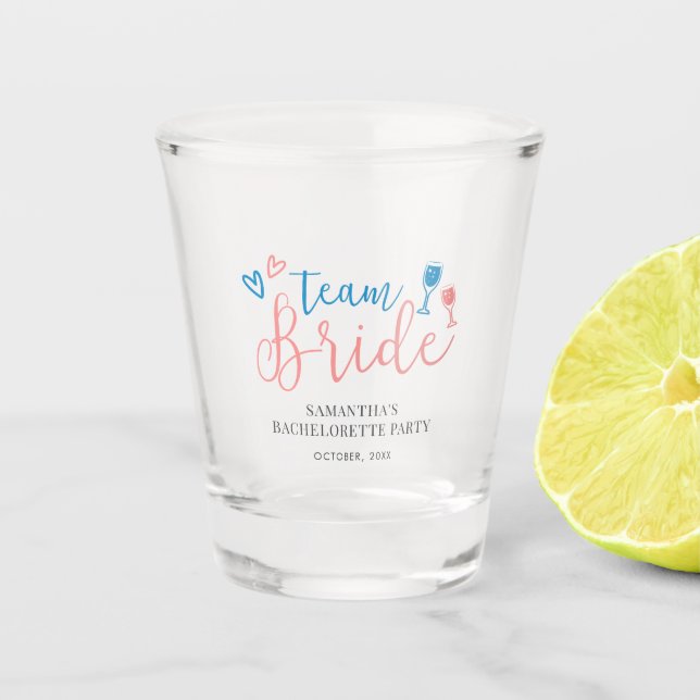 Team Bride Personalized Bachelorette Party Shot Glass (Front)