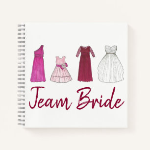 Team Bride Personalized Bridesmaid Wedding Party Notebook