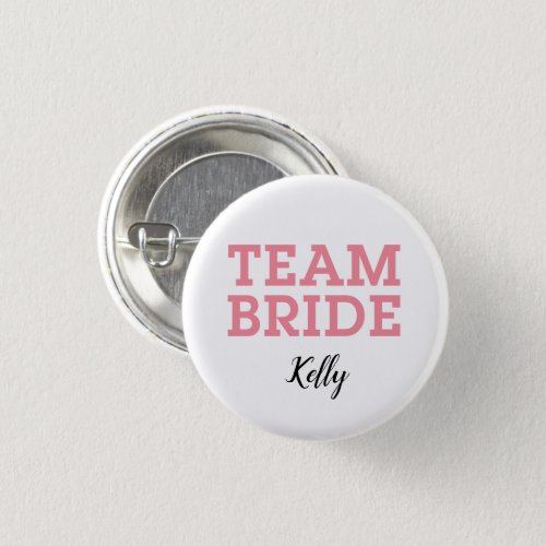 Team Bride Pink Button