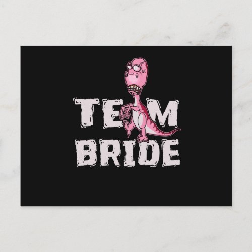Team Bride Pink Dinosaur Bridal Shower Invitation Postcard