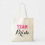 Team Bride Pink Heart Tote Bag at Zazzle