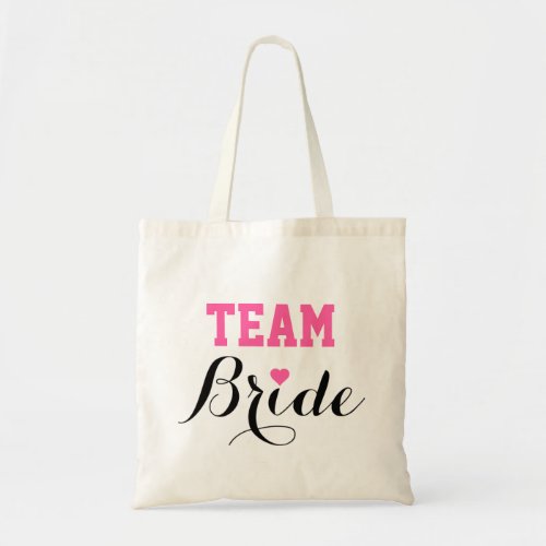 Team Bride Pink Heart Tote Bag