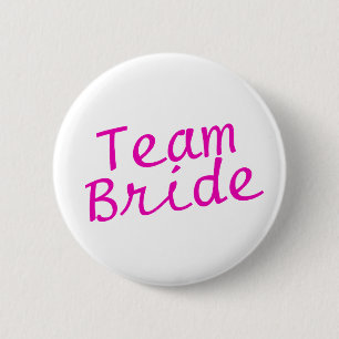 Team Bride Pink Pinback Button