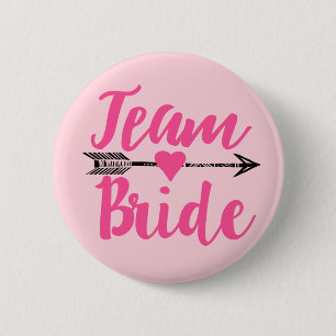 Team Bride Pink Pinback Button