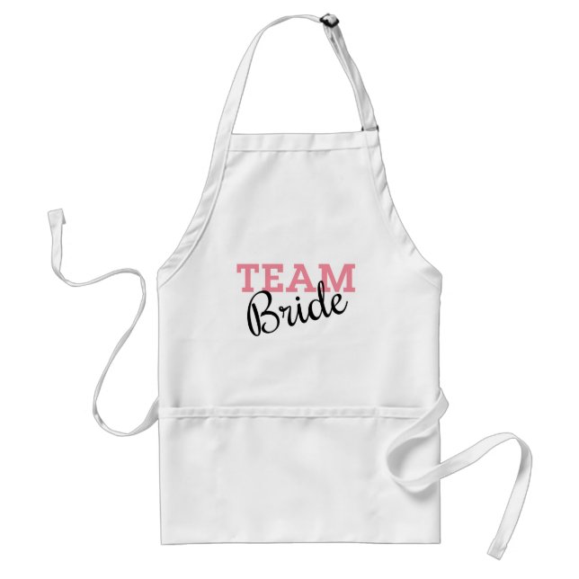 Team Bride Pink Script Adult Apron (Front)