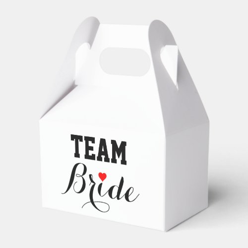 Team Bride Red Heart Favor Gift Box