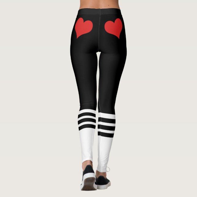 Team Bride Red Heart Leggings (Back)
