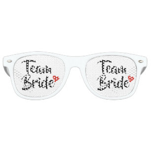 Team Bride Red Heart Retro Sunglasses