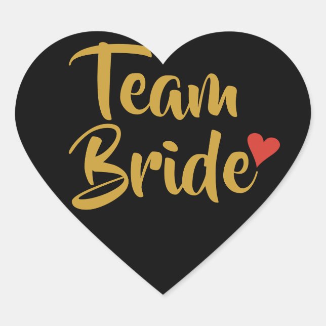 Team Bride Red Heart Sticker (Front)