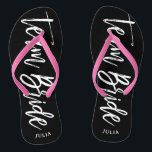 Team Bride | Script Style Custom Name Wedding Flip Flops<br><div class="desc">A set of fancy and unique custom flip-flops featuring the words "team bride" in a script style far. Towards the heel of the sole is a spot for the bridesmaids' name to make her feel special about being a part of your wedding party.</div>