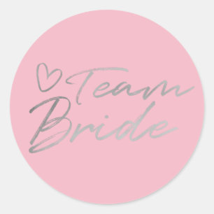 Team Bride - Silver faux foil sticker