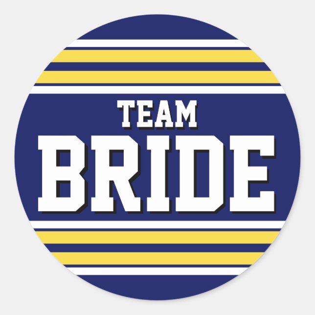 Team Bride Sports Jersey Classic Round Sticker (Front)