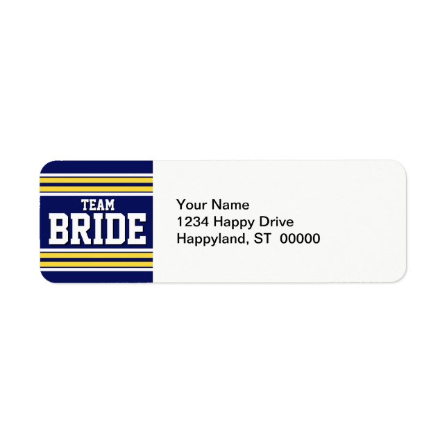 Team Bride Sports Jersey Label (Front)