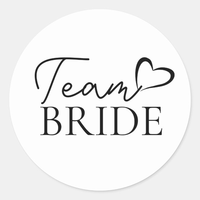 Team Bride Sticker – Fun Bachelorette Party Favor (Front)