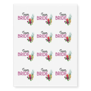 Team Bride Tattoos Aloha Tropical Tiki Pineapple
