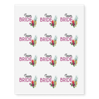 Team Bride Tattoos Aloha Tropical Tiki Pineapple