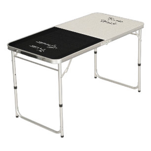 Team Bride / Team Groom Black and White Pong Table