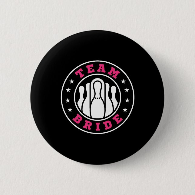 Team Bride Team Groom Bowling Bachelor Party Weddi Button (Front)
