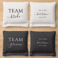 Team Bride, Team Groom Custom Wedding Cornhole Bag