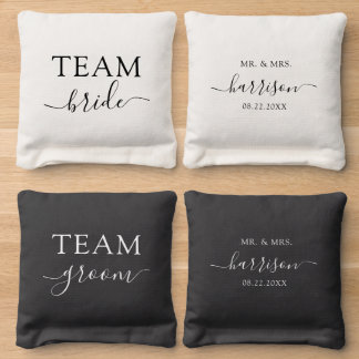 Team Bride, Team Groom Custom Wedding Cornhole Bag