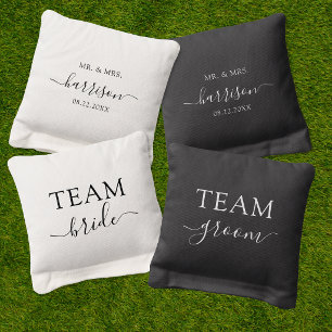 Team Bride, Team Groom Custom Wedding Cornhole Bag